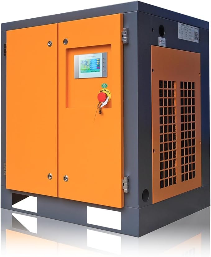 Compresseur d'air 10HP à vitesse variable et à vis - Compresseur d'air industriel monophasé - 39CFM/120PSI/230 V - Pompe à air 7,5 kW